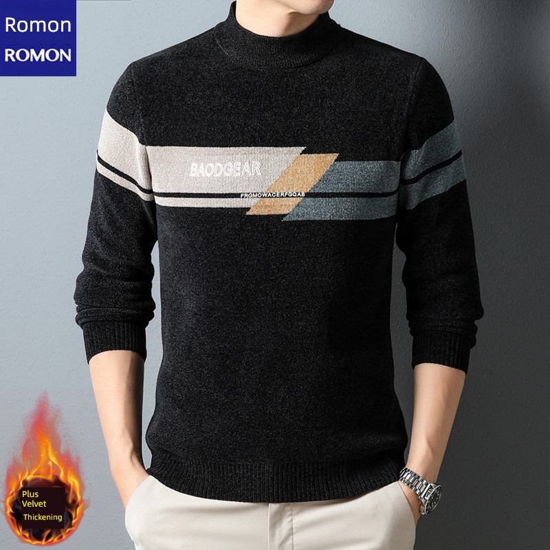 Romon chenille  Round neck Condom Korean version trend sweater