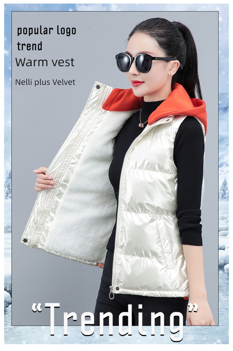 have cash less than that is registered in the accounts Bright surface Autumn and winter keep warm loose coat Down cotton Vest