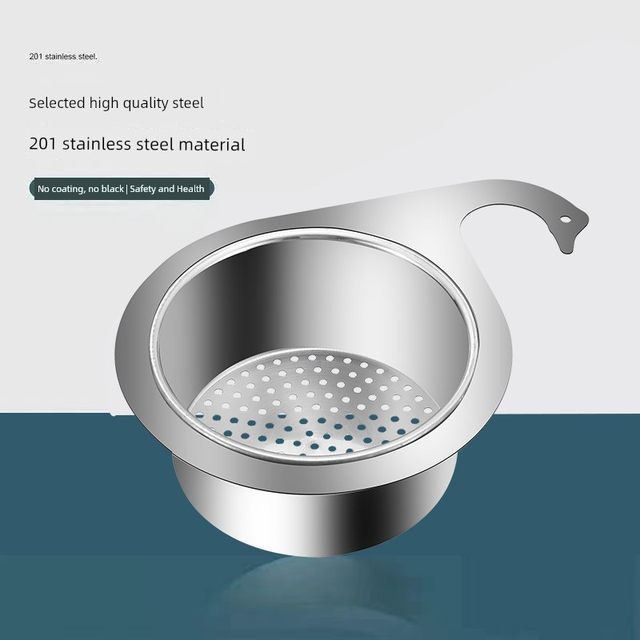 Stainless steel swan drain basket kitchen sink hanging drain rack wet and dry separation hook garbage washing filter basket