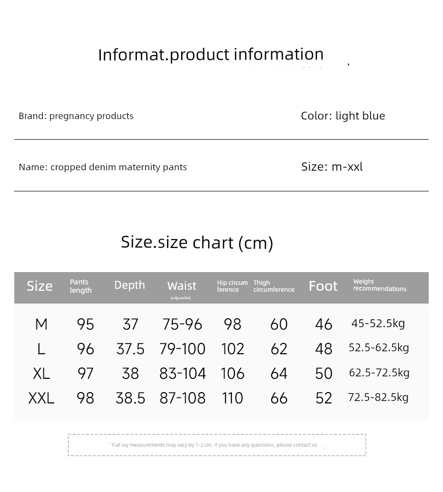 Maternity Premium Jeans for Pregnant Women, Spring and Autumn 2026 New Style, Petite Size, Cropped Straight-Leg, No Belly Support, Autumn Season — 1
