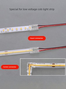 Cob Light Strip Solder-Free Connector Smd Bare Board L-Shaped Corner Connector Without Dark Areas 8/5mm 2/3/4 Wire Led L