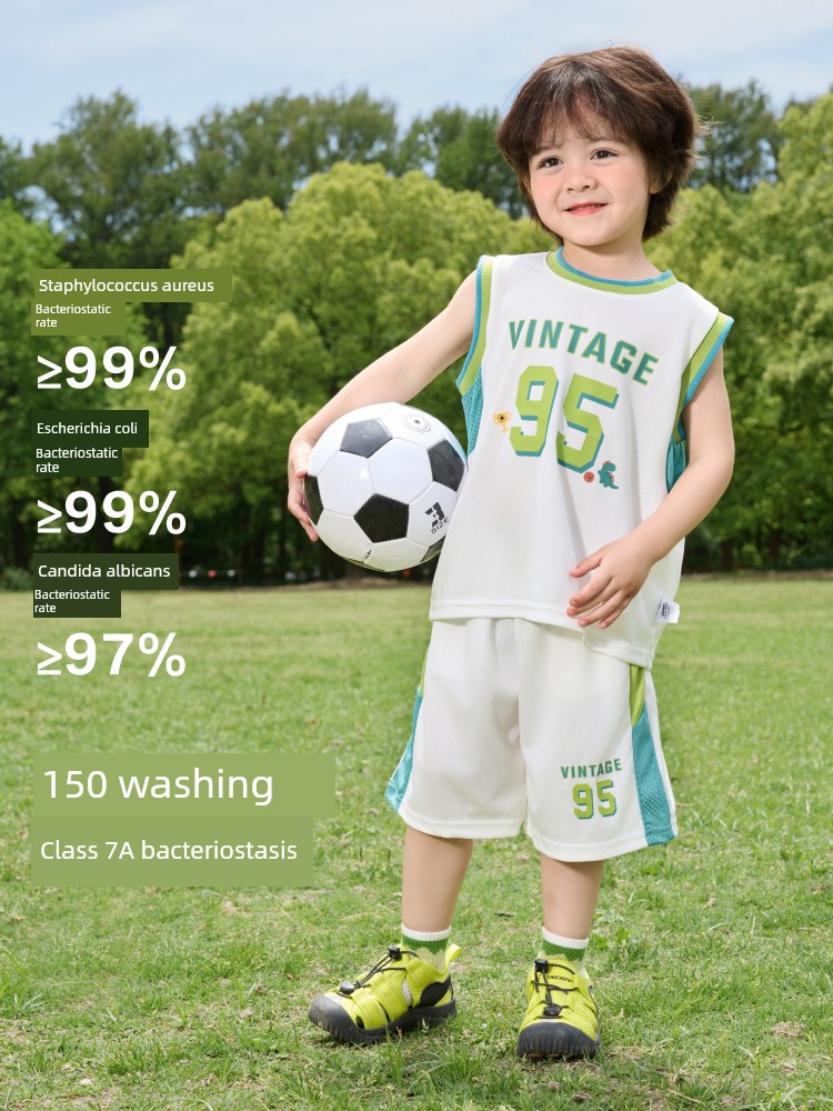 Right European Style Boys' Quick-Drying Suit 2026 New Children's Clothing Baby Sports Suit Summer Vest Sports Clothes Children's Summer Outfit
