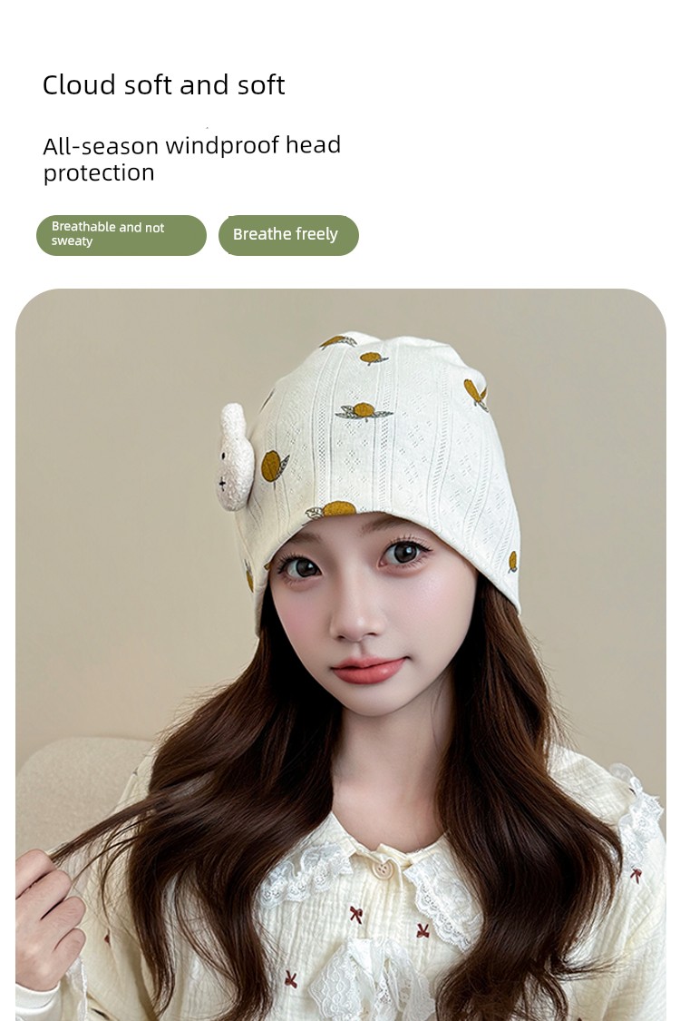 Jq Jingqi [Breathable] Summer Thin Cotton Maternity Hat Windproof and Warm Postpartum Headscarf Headband Maternity Hat — 3