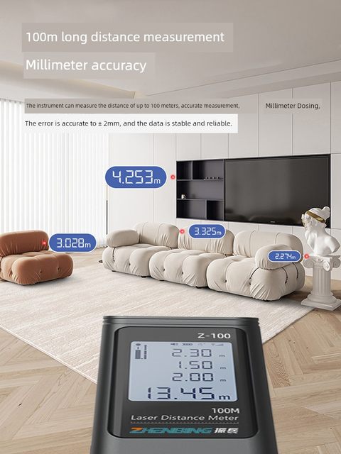 Zhenbing Bluetooth laser rangefinder electronic infrared room measuring instrument APP drawing and mapping ruler for home YiQuan Member