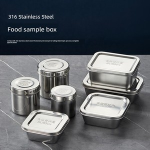 316 Stainless Steel Food Sample Storage Box with Lid for Kindergarten, School Canteen, Kitchen, Refrigerated Preservatio