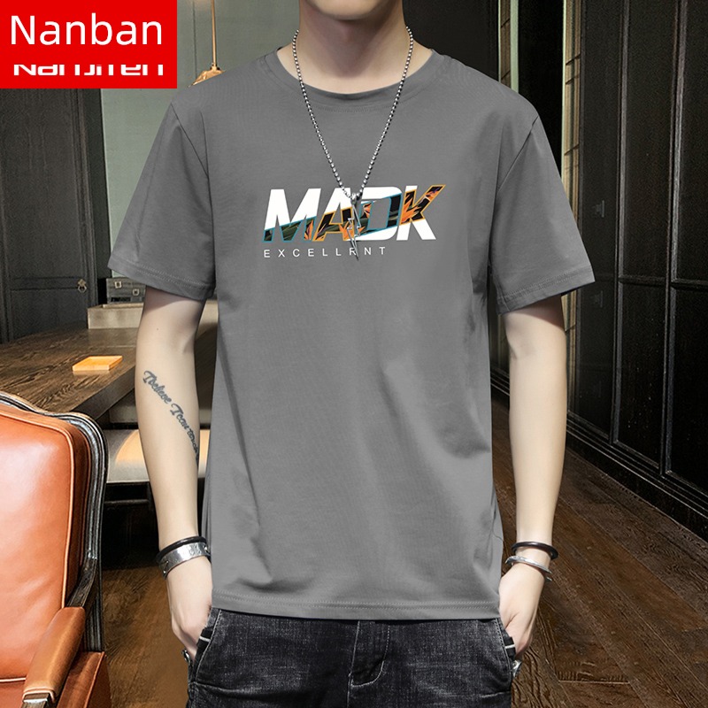 NGGGN Chaopai man pure cotton jacket Short sleeve T-shirt