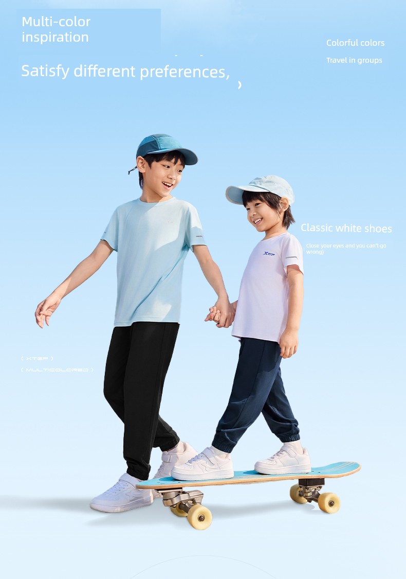 Xtep Children's Shoes, Kids' White Sneakers, Boys' Casual Shoes, New Spring and Autumn Models, Boys' Student White Sports Shoes, Girls' Shoes — 6