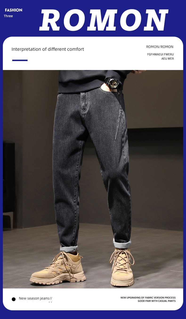Romon Spring and Autumn Thick style winter man Jeans