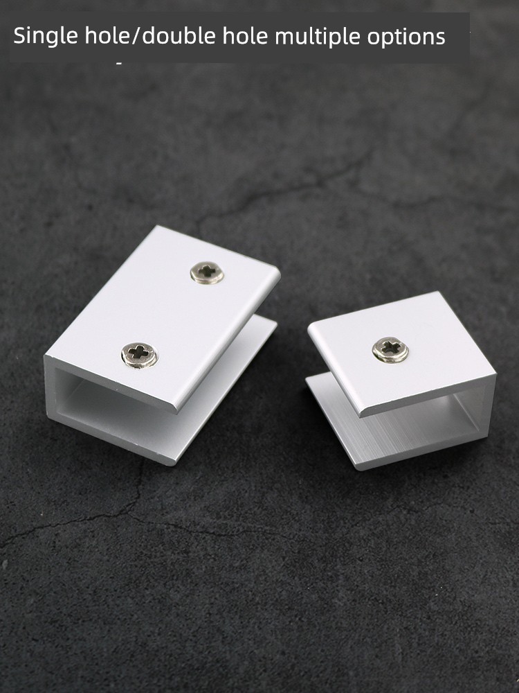 Aluminum Alloy Glass Clip Fixing Clip Accessories Wine Cabinet Partition Shelf Clip Bracket Slot Buckle Black