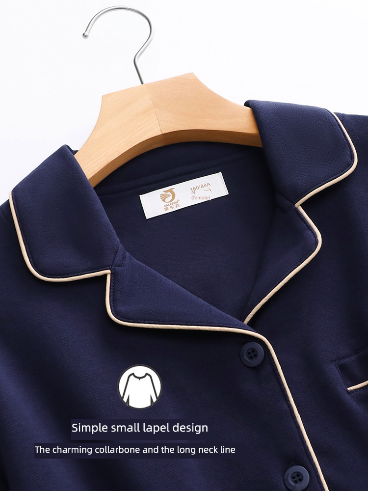 ma'am autumn pure cotton Long sleeve Thin money Plus Size pajamas