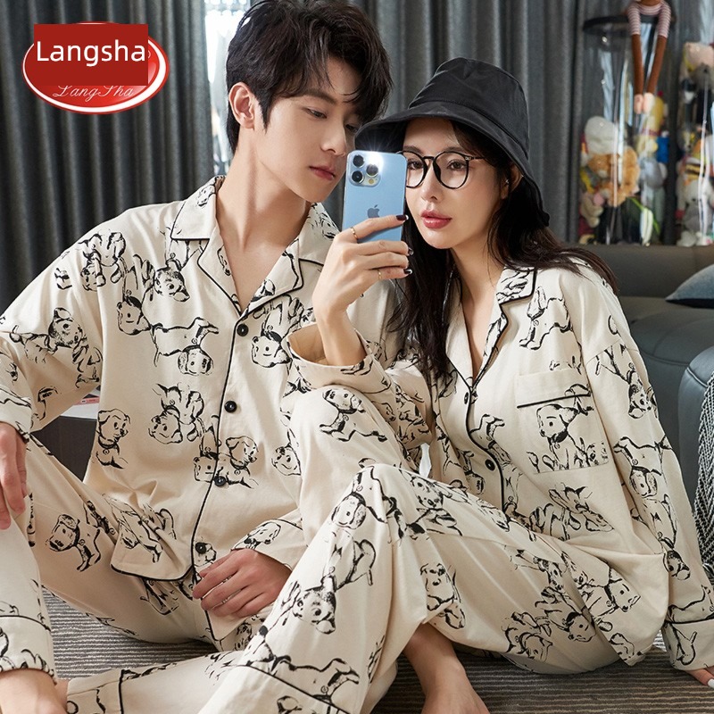 Ronsa pure cotton Cartoon Printing net Red money lovers pajamas