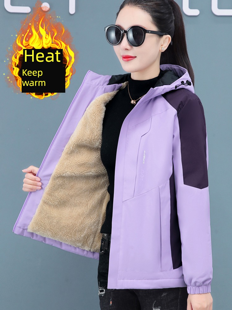 loose coat female Cotton clip middle age purple Foreign style pizex