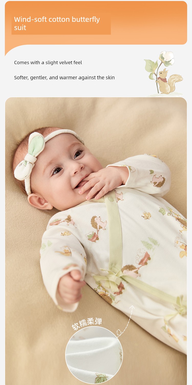 Purcotton Double-Layer Gauze Spring & Fall Winter Rompers — 12