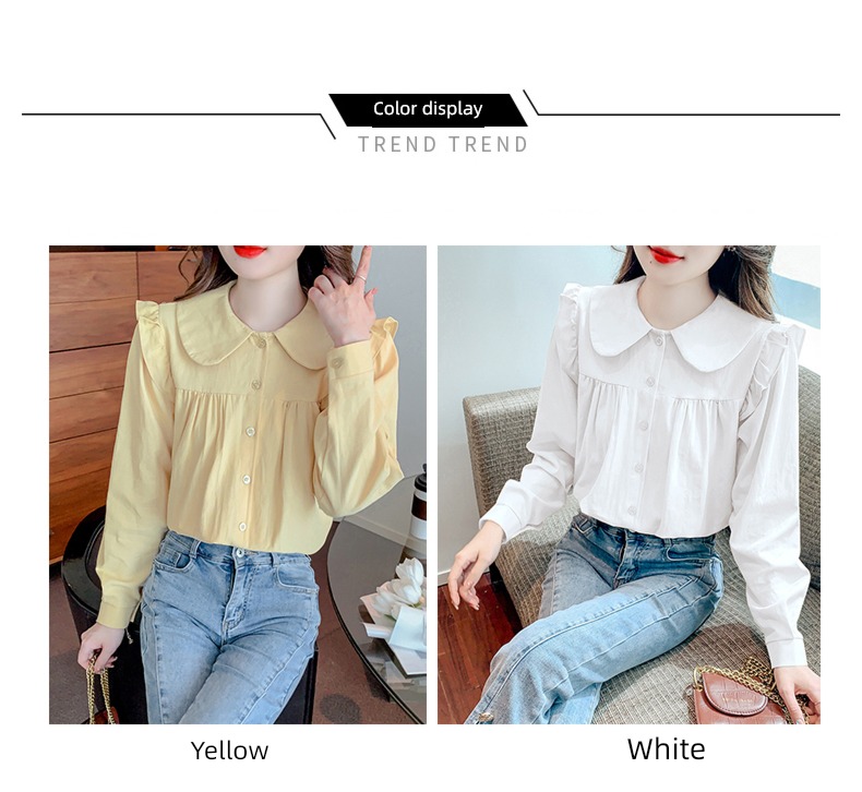 Age reduction Long sleeve unique jacket Foreign style Chiffon shirt
