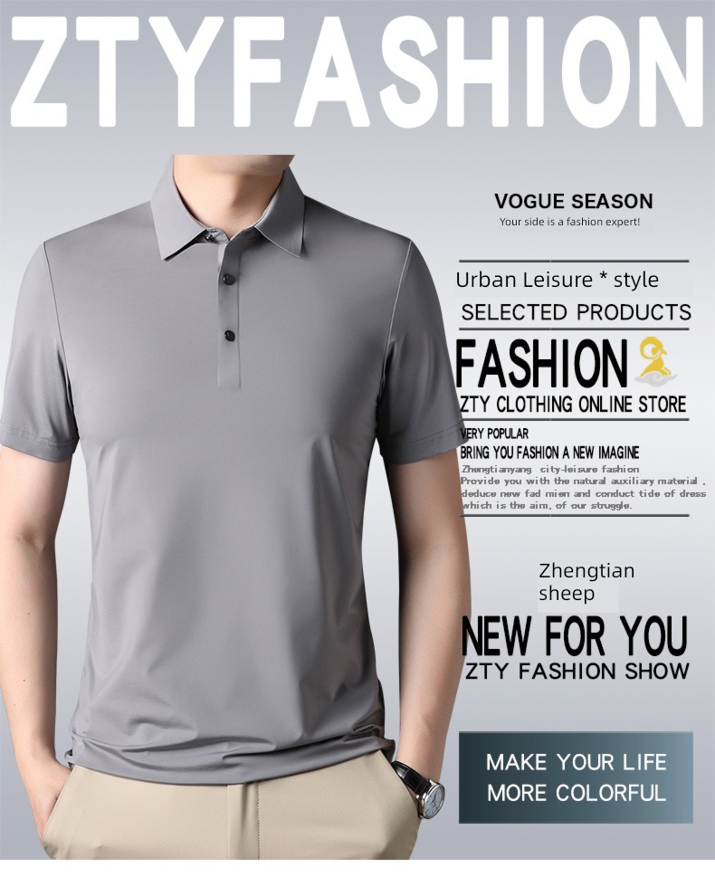 summer Polo shirt business affairs Cool feeling No iron Short sleeve T-shirt