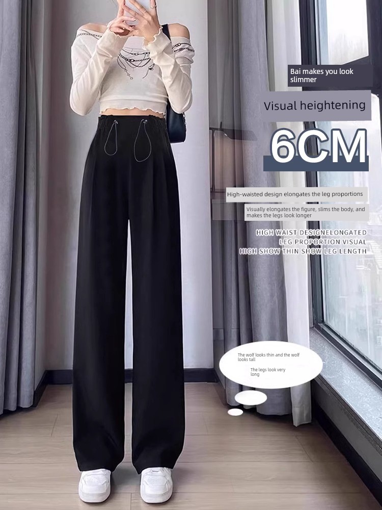 Maternity Pants for Outdoor Wear, Spring and Autumn 2026 New Style, Drawstring, No Belly Support, Plus Size, Petite, Straight-Leg Suit Pants, Wide-Leg Pants — 2