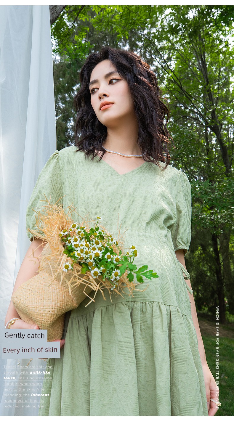 Plus Size Maternity Skirt Summer 2024 New Arrival Summer Dress 100.00Kg Pure Cotton Loose Dress Cool Little Man — 18