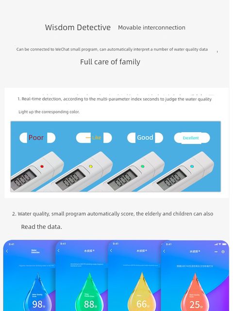 Water Detective 3 Water Quality Test Pen Nuclear Wastewater TOC/COD/TDS Household Water Purifier Office Drinking Water Fish Tank
