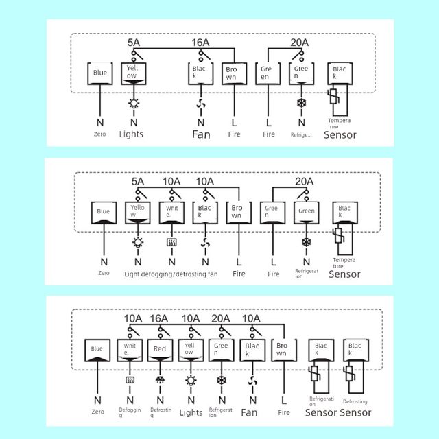 Air-cooled refrigerator thermostat refrigerator cooling fan order cabinet electronic intelligent temperature controller switch