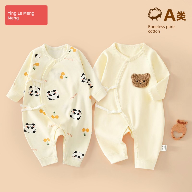 Newborn Baby Early Autumn Clothing 0 to 3 Months Old Baby Size 52, 59, 66, Class a Pure Cotton One-Piece Clothing — 3