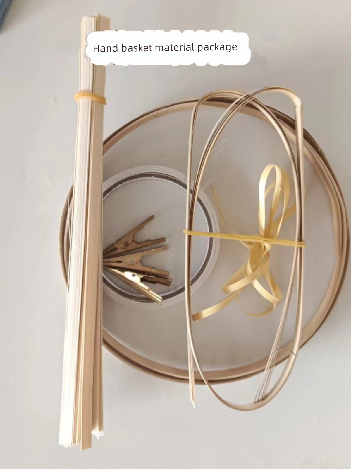 Bamboo Basket Material Kit for DIY Crafts, Traditional Bamboo Weaving Creation, Educational Parent-Child Team Building, and Hands-On Work Class