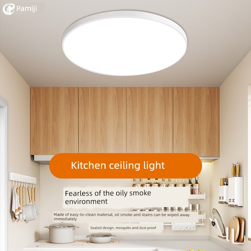 Kitchen Ceiling Light, Oil-Proof, Insect-Proof, Three-Proof Light, Simple and Modern, Bathroom, Balcony Lighting Fixtures