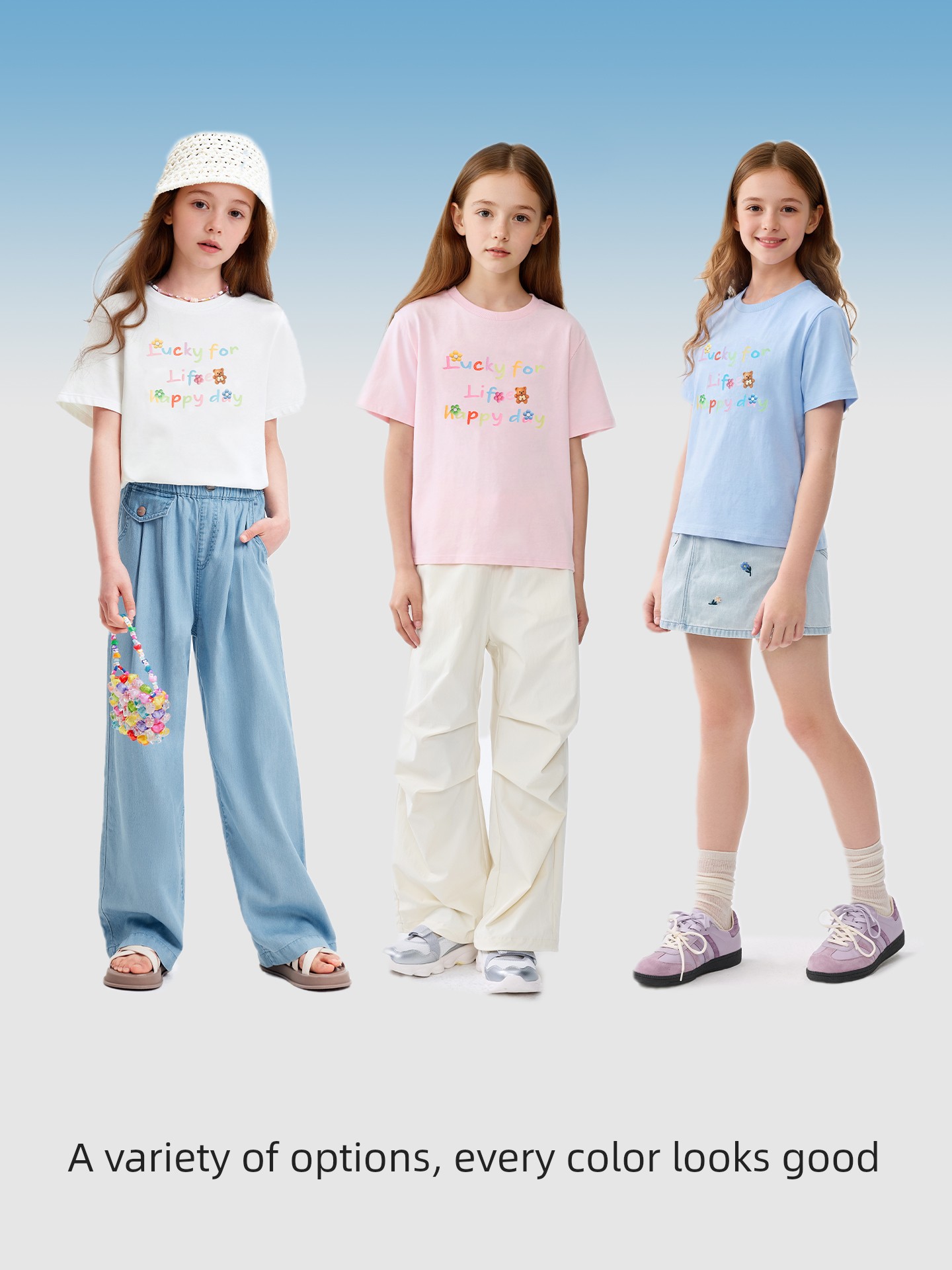 Balabala Kidsren's Clothing Girls' Baby Short-Sleeved T-Shirt Kidsren's 2026 New Summer Clothing Big Kidsren's Moisture-Absorbent Quick-Drying Tops — 2