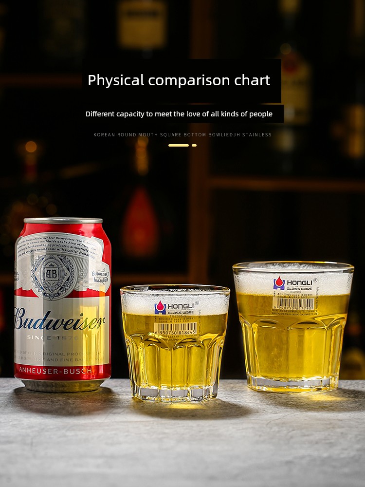 Thickened Tempered Glass Cup KTV Octagon Cup Bar Beer Mug Drop-Resistant Whiskey Liquor Glass Drop-Resistant Old Fashioned Rock Glass