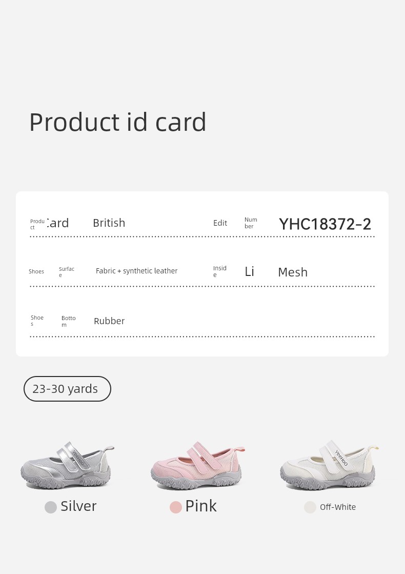 Yeehoo Children's Shoes for Girls, New Breathable Mary Jane Low-Top Sneakers, Baby Sandals, Children's Mesh Shoes — 3