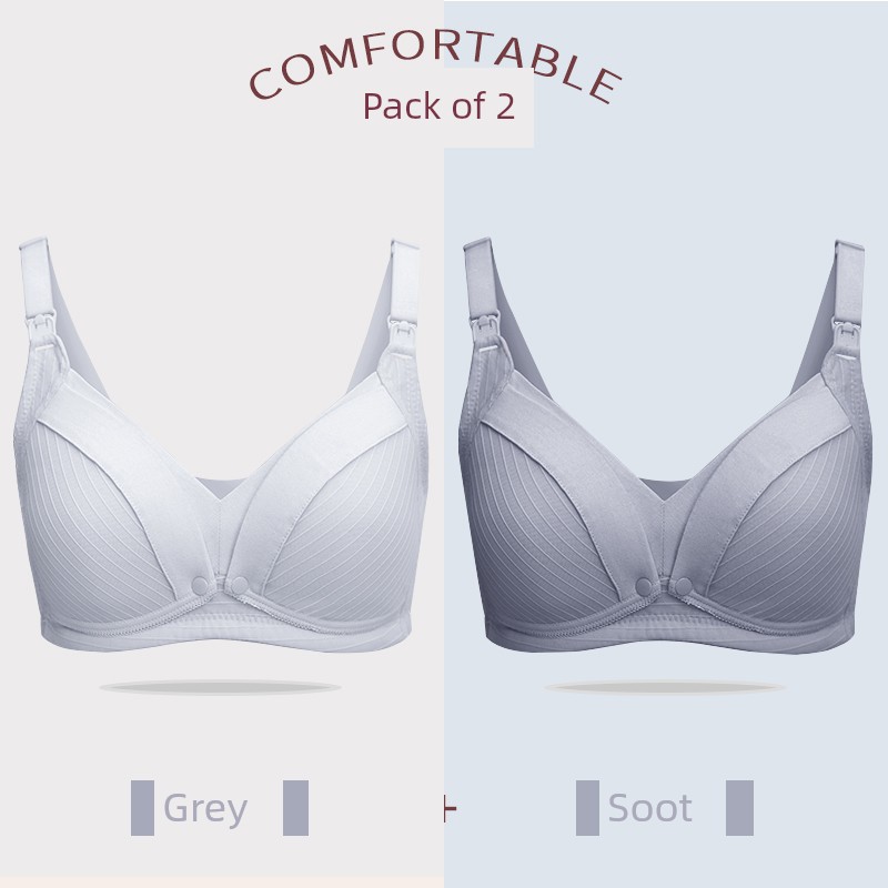 Breastfeeding Intimates Pregnant Women Push up Bras Push-up Postpartum Feeding Pure Cotton Exclusive for Pregnancy Bra Autumn and Winter Thin — 2