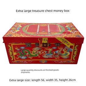 Large Money Box Treasure Chest for Storing Ingots, Treasure Basin for Replenishing the Wealth, Complete Set of Paper Mon