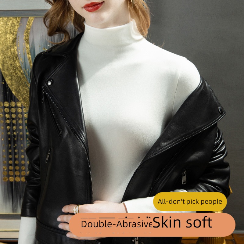 Autumn and winter hyaluronic acid T-shirt temperament Sanding Undershirt