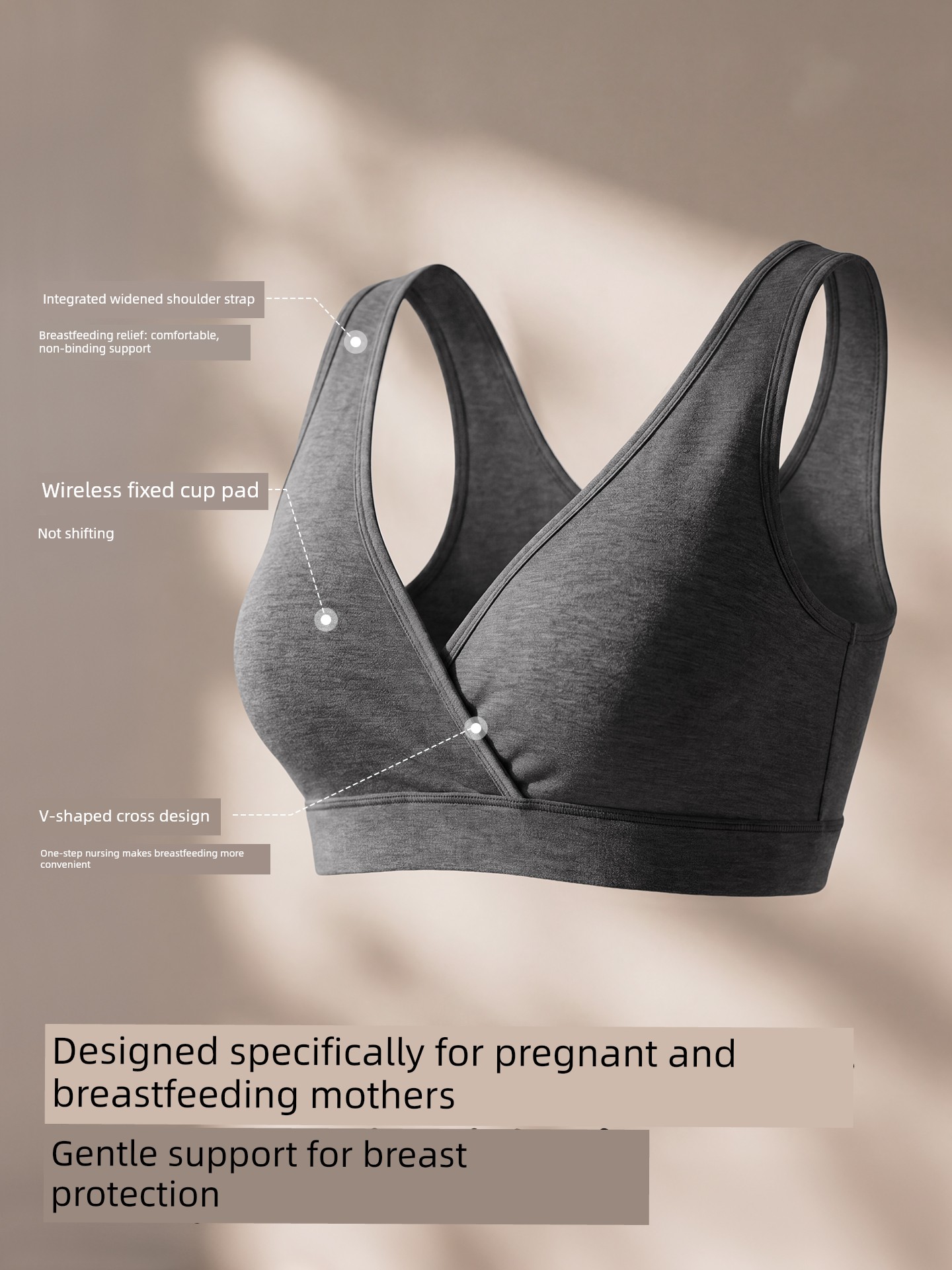 Koyobi Nursing Bra Bamboo Fiber Deep Sleep Postpartum Breastfeeding Special Ultra-Soft Maternity Nursing Bra — 5