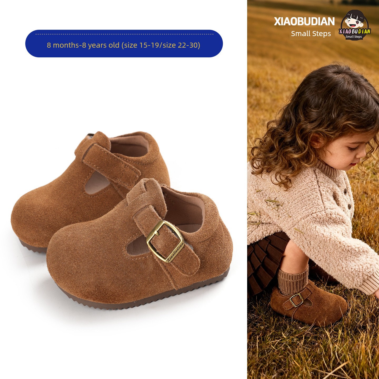 Little Steps Girls' Birkenstock-Style Shoes Autumn Children's Leather Shoes Baby Soft Sole Walking Shoes Non-Slip Girls' Shoes Boys' Shoes — 6