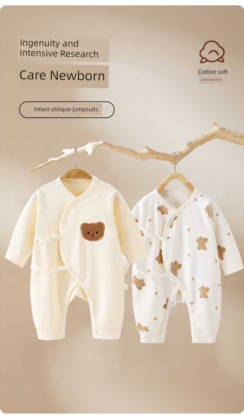 Newborn Baby Early Autumn Clothing 0 to 3 Months Old Baby Size 52, 59, 66, Class a Pure Cotton One-Piece Clothing — 2