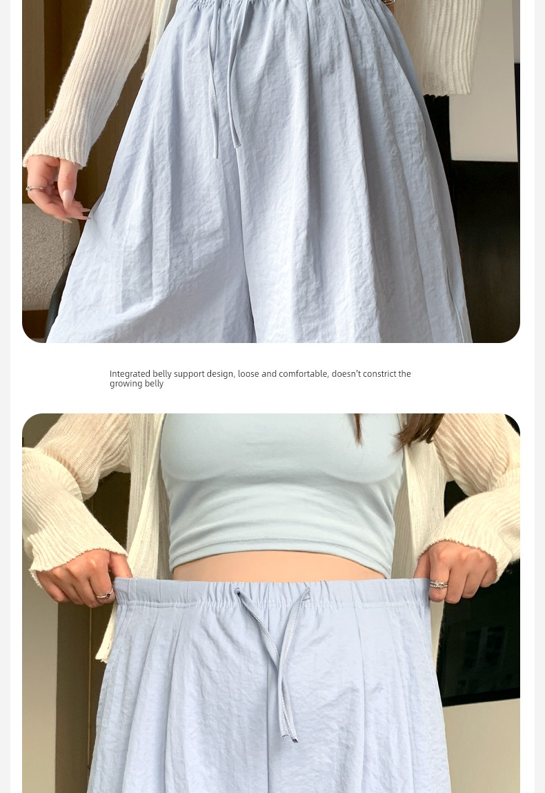 Shorts for Pregnant Women Summer Thin Outwear No Belly Support Not Tight Belly Nougat Pastry Pants Loose Casual Leggings Summer Wear — 13