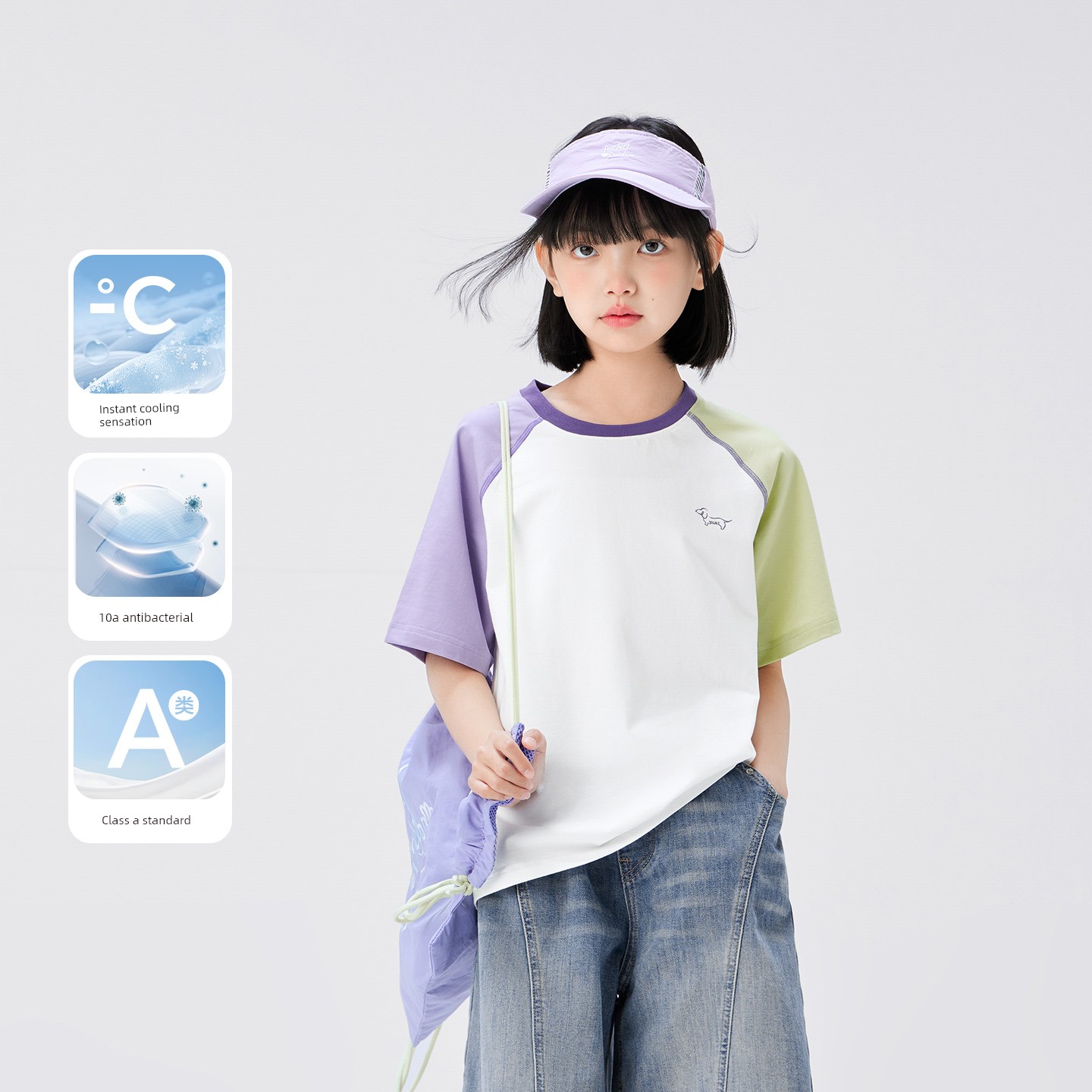 Zuoxi Children's Clothing Girls' Short Sleeve T-Shirt Summer Class a Top 2026 New Model for Girls and Older Children Cool Ice T-Shirt — 5