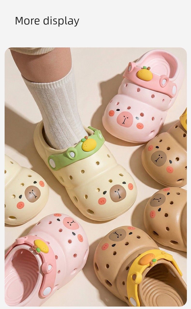 Pig Daddy Baby Slippers for Girls, Summer Non-Slip Bathroom Shoes for Infants and Toddlers, Children's Clogs for Boys, Beach Shoes — 13