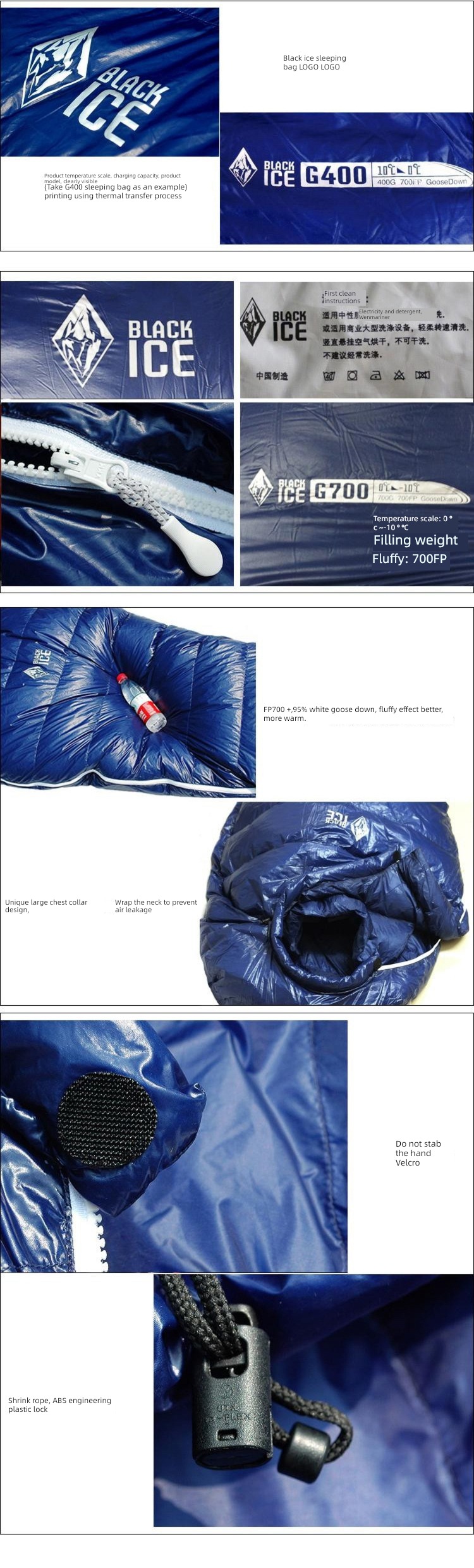 Black ice new pattern Ultra light Aquascutum  goose down Sleeping bag outdoors