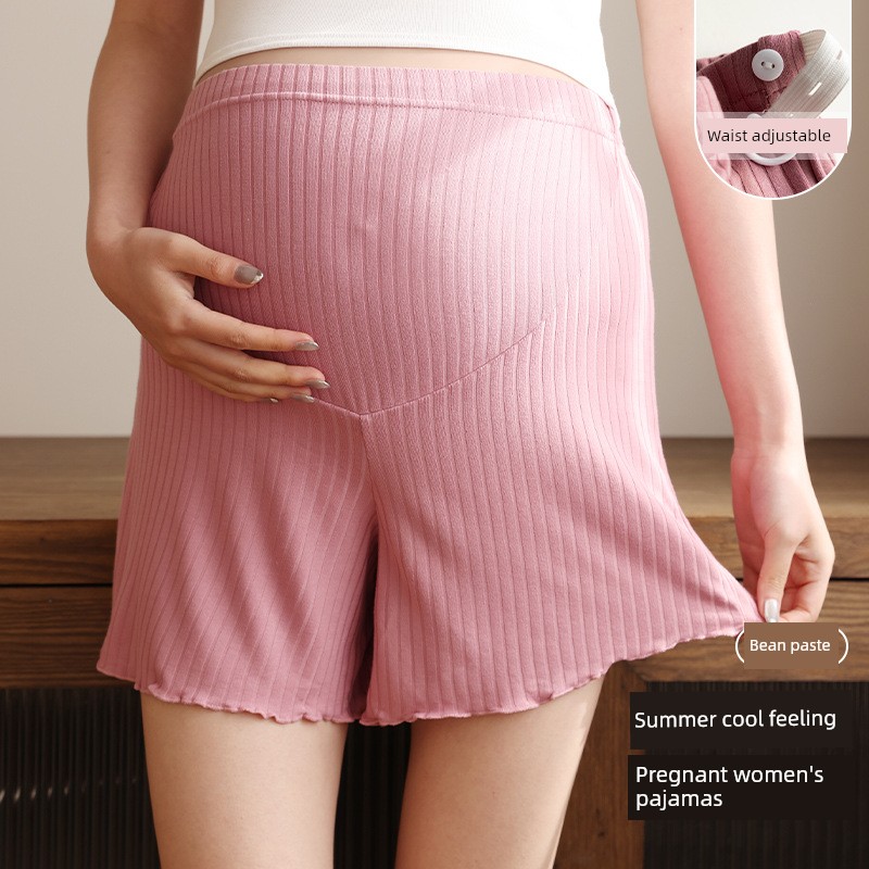 Summer Maternity Pajamas Belly-Tight Safety Pants Shorts Thin Home Summer Modal Adjustable — 6
