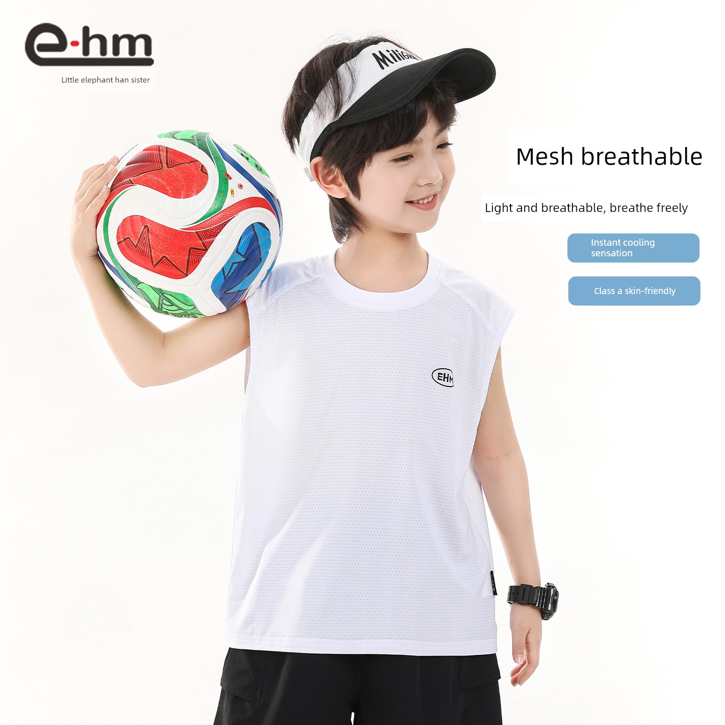 Little Elephant Ham Children's Clothing Boys' Sleeveless T-Shirt Kids' Summer Short-Sleeve 2026 New Model Boys' Big Kids' Class a Thin Shirt — 1