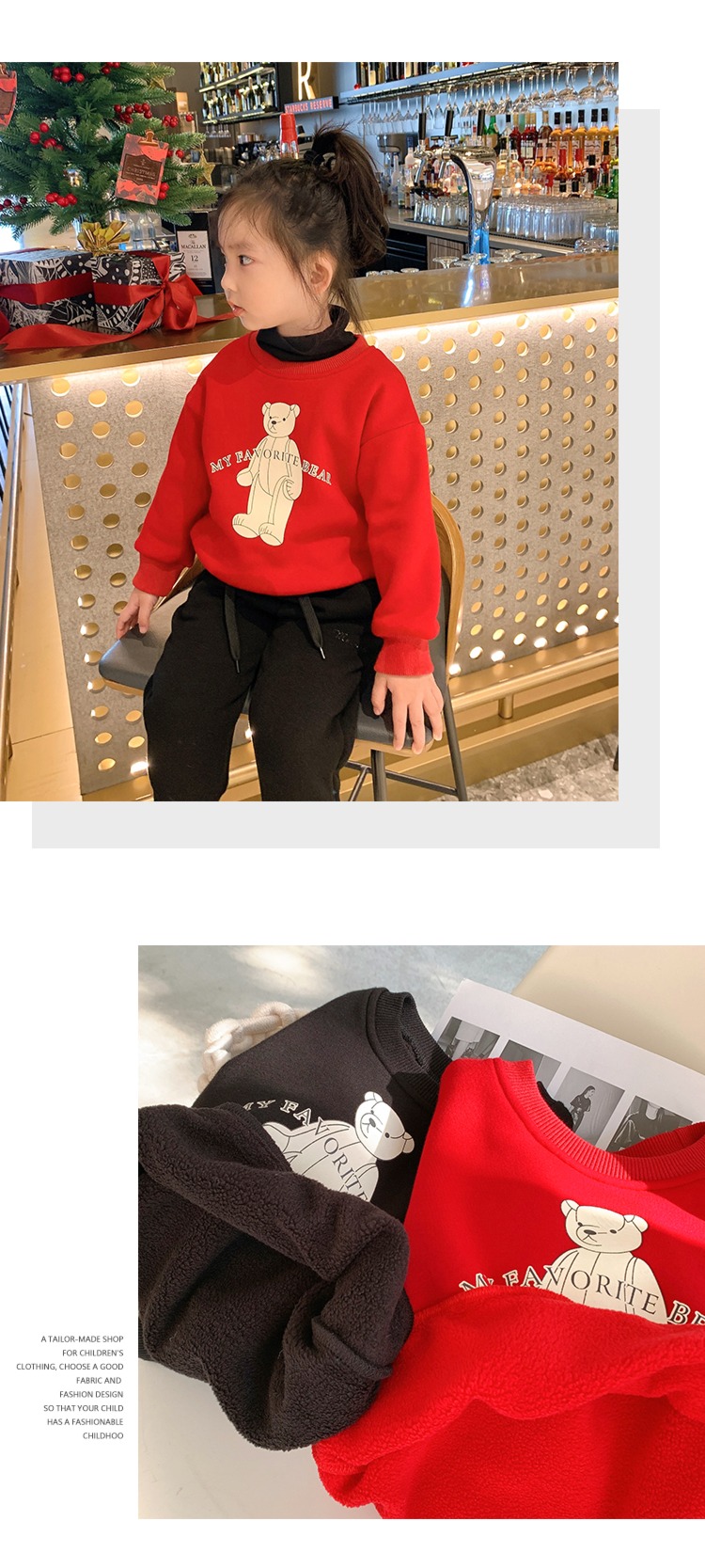 mini thickening one Velvet Sweater With children