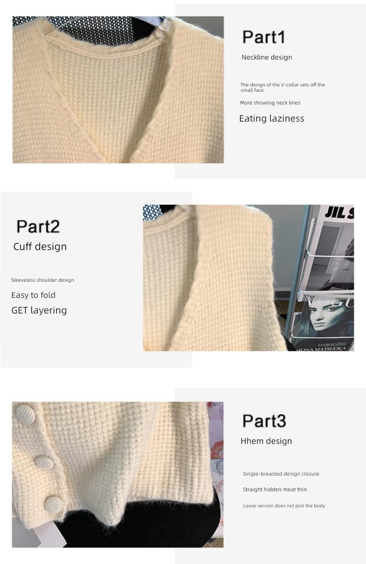 V-collar Women Cardigan spring and autumn winter sweater Vest