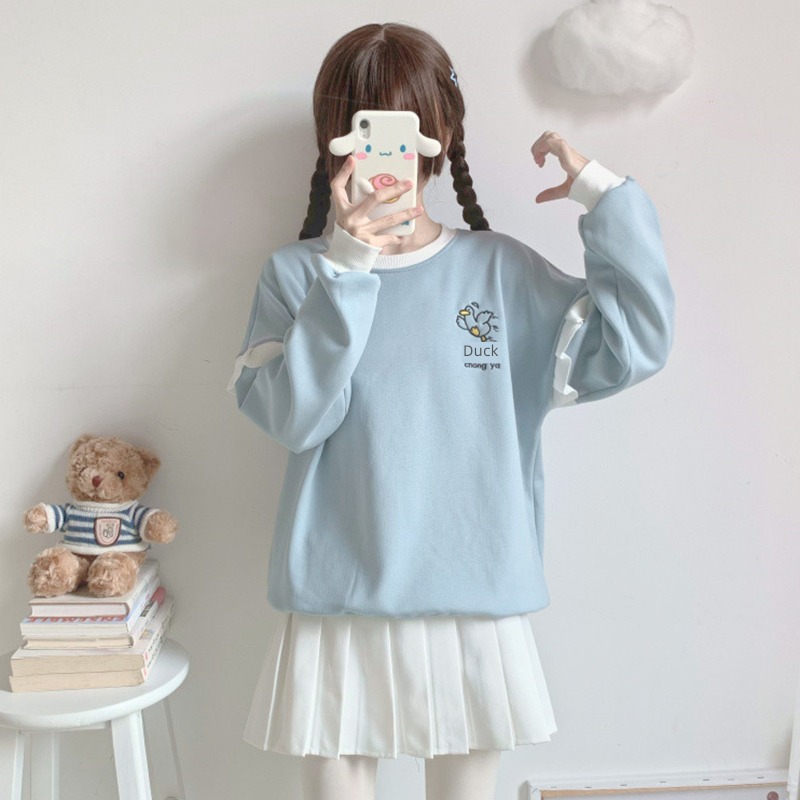 self-control lovely go for it thickening Ruffles Splicing Sweater