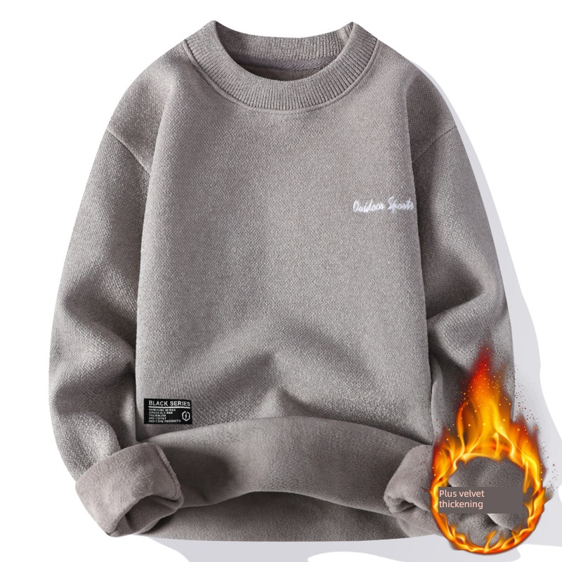Round neck one Velvet youth Undershirt man sweater