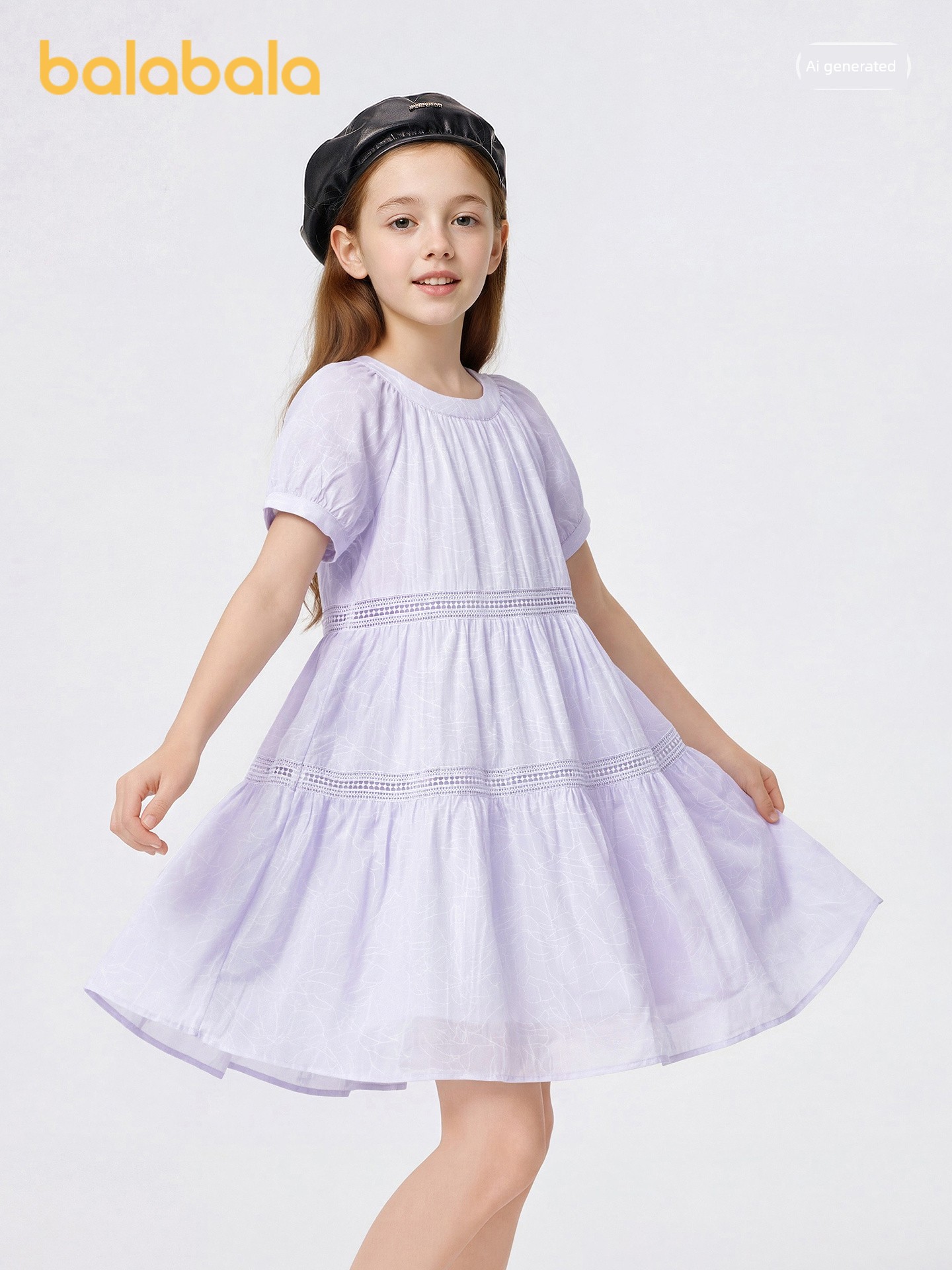 [Same Style in Shopping Malls] Balabala Kidsren's Clothing Girls' Skirts Kidsren's Dresses 2026 New Summer Princess Dresses