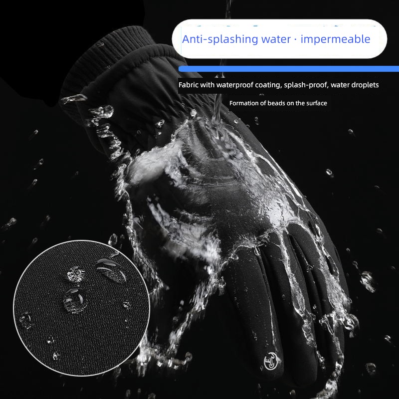 skiing winter man outdoors Electric vehicle waterproof glove