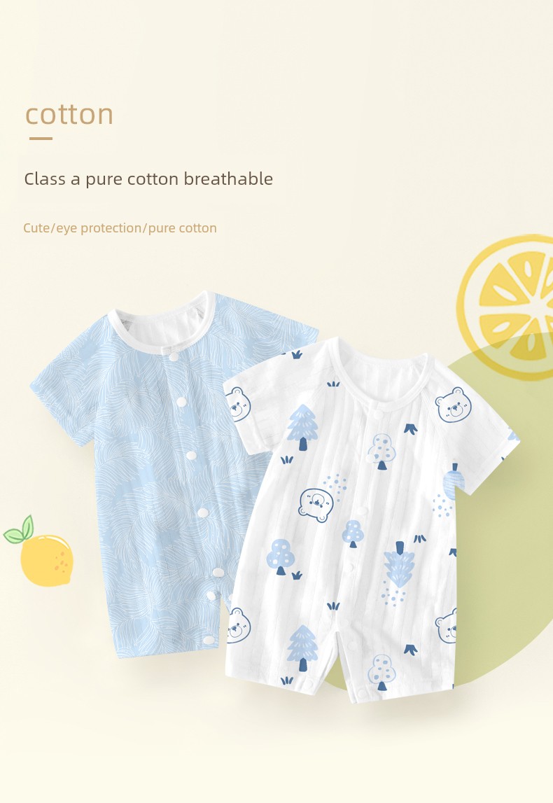 2 Pieces 0-1 August Baby Clothes Summer Summer Thin Baby Jumpsuits Men and Women Short Sleeved Kazakhstan Toddler Summer Clothing — 3