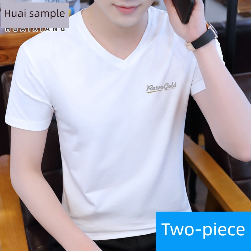 high-end man V-neck Body Put on your clothes Short sleeve T-shirt