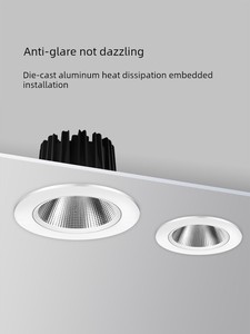 Cob Spotlight Embedded Led3w Bull's Eye Lamp 5 W7w Ceiling Lamp 7.5 Adjustable Hole Lamp Downlight Background Wall Hole 